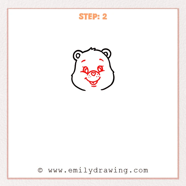 how to draw a care bear - Step 2